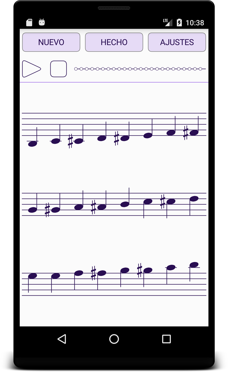 Pantalla principal de Dictado Musical Pantalla principal Dictado Musical