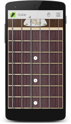 Guitar Droid - Multitouch configurable guitar for Android Guitar Droid - Multitouch configurable guitar for Android - Fingerboard with eight frets
