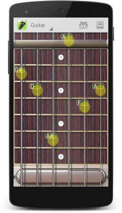 Capo - Guitar Droid - Multitouch configurable guitar for Android Guitar Droid - Multitouch configurable guitar for Android - Fingerboard with eight frets and capo