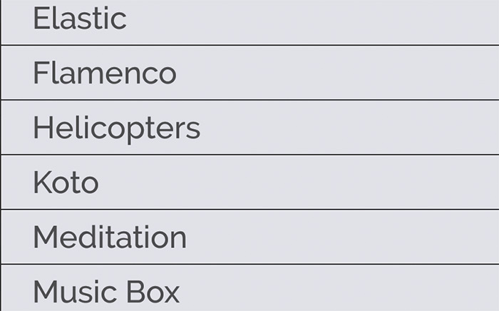 Composer presets list