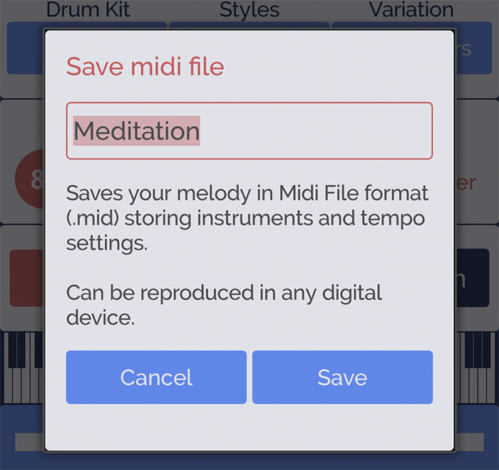 Save midi file confirmation in Composer