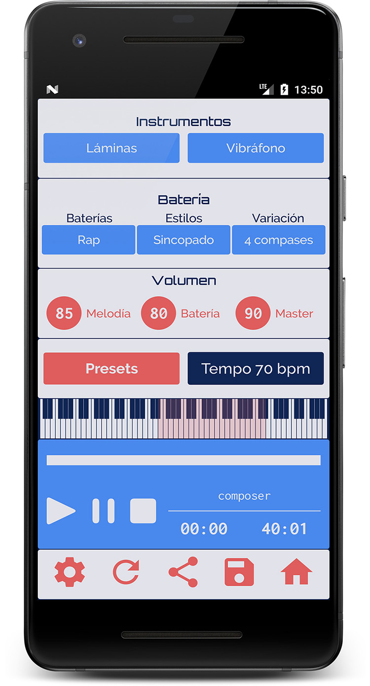 Sitio web de Compositor - Compositor musical algorítmico para Android