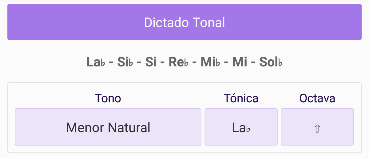 Dictado Musical - Entrenamiento del oído con notación musical - Pantalla de Ajustes