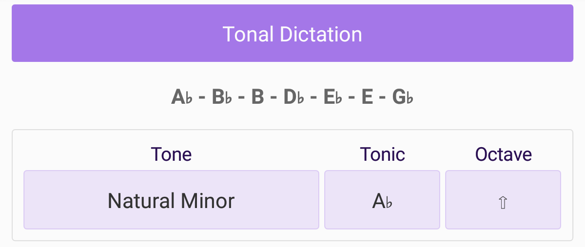 Musical Dictation - Ear training with musical notation - Settings screen