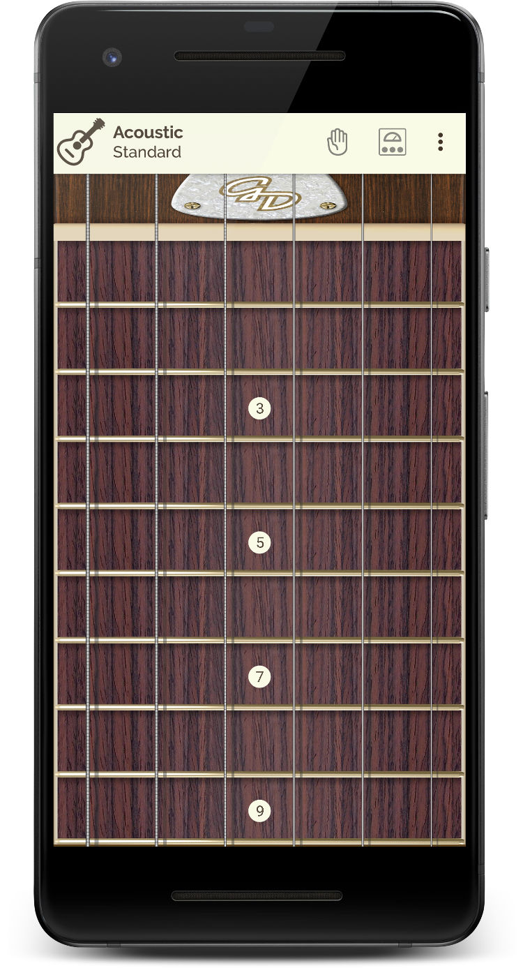 Guitar Droid - Multitouch configurable guitar for Android - Fingerboard with ten frets