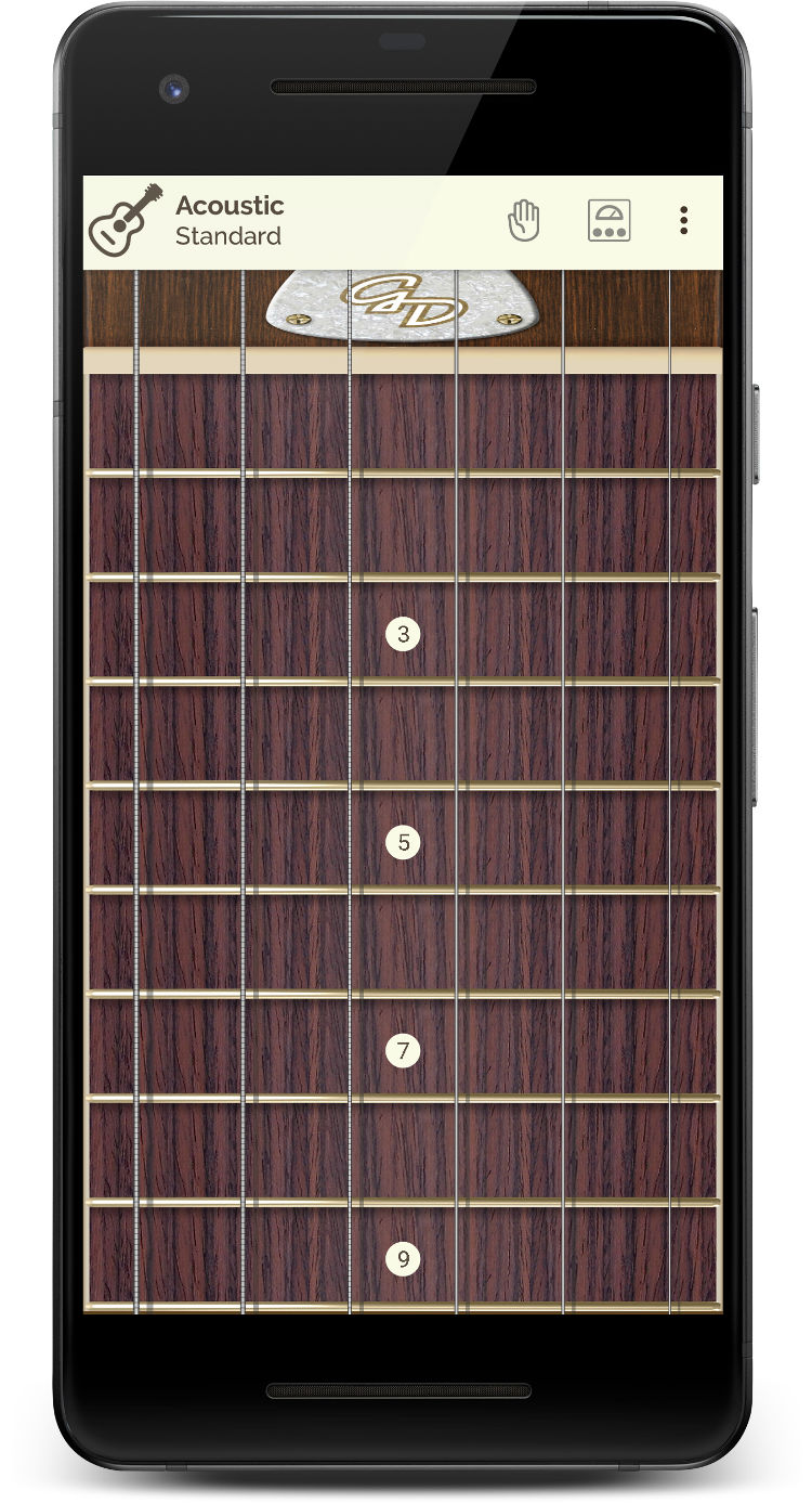 Guitar Droid - Multitouch configurable guitar for Android Guitar Droid - Multitouch configurable guitar for Android - Fingerboard with ten frets