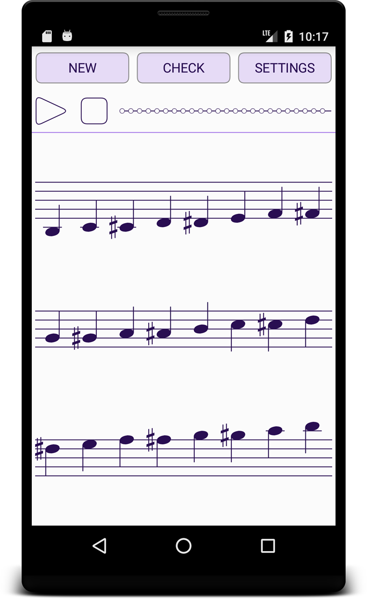Go to Musical Dictation site - Ear training using musical notation